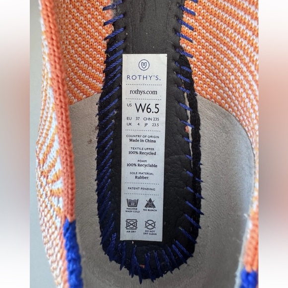 Rothy’s The Point Flat Orange Sherbet Shoes Women’s Size 6.5 - Picture 8 of 9